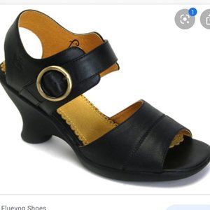 John Fluevog Susanna style sandals. Black leather  7.5W